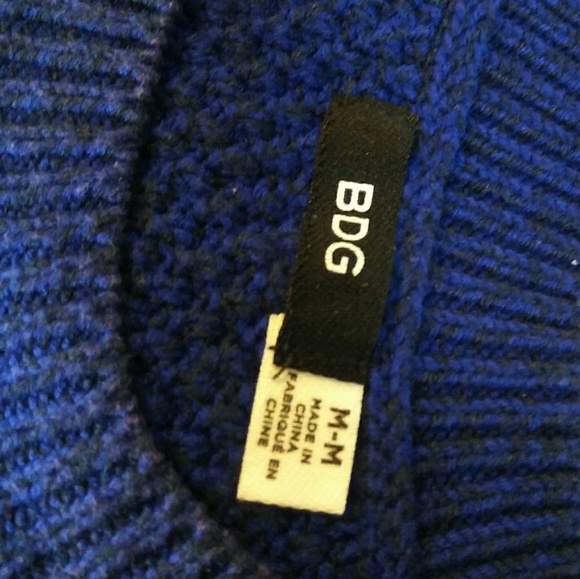 UO BDG Blue Medium Knitted Patch Elbow Sweater - Picture 6 of 6